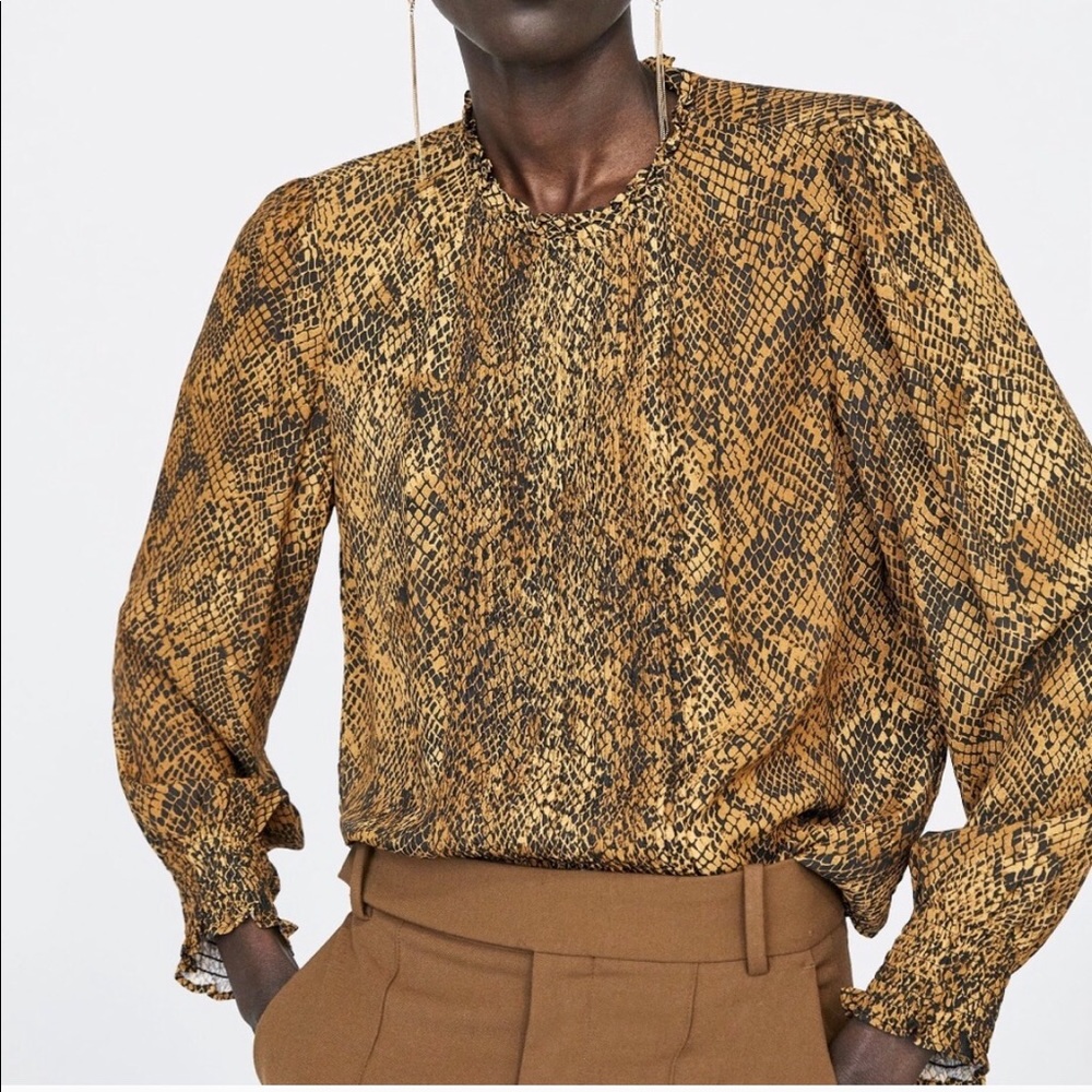 Zara Snakeskin Blouse